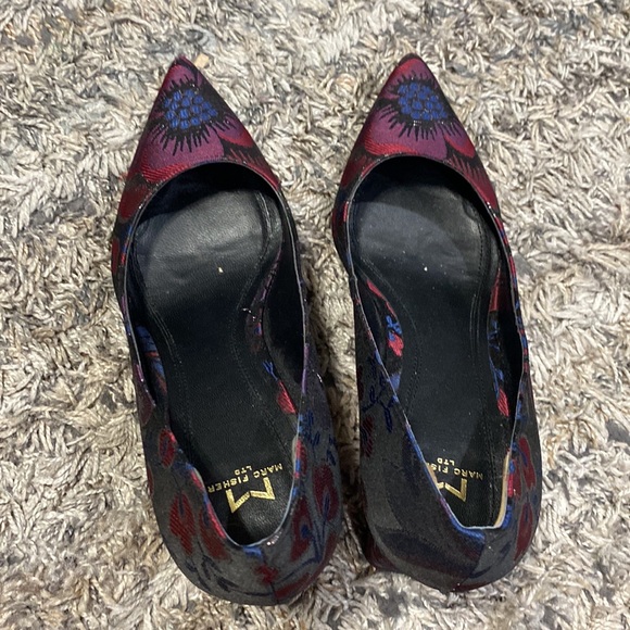 Mark Fisher pointed toe square block heel fabric upper leather sole size 8.5. - Picture 5 of 12